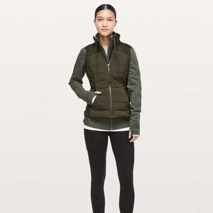 Lululemon Down For It All Vest size 4 dark olive